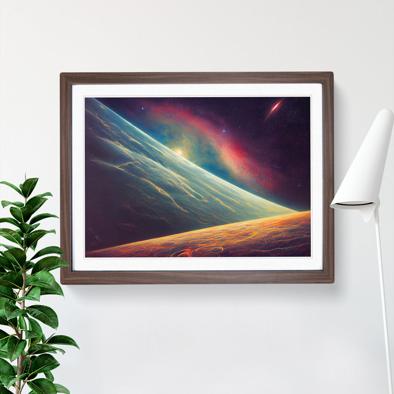 Beauty of the Cosmos 1 Piece Single Picture Frame Wall Art, 34cm H x 46cm W x 2cm D, Walnut Frame