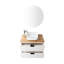 Meuble-lavabo mural 32 po avec tiroir double, armoire blanche, bois massif, lavabo d'art carré - conception moderne pour meuble-lavabo mural à tiroir fonctionnel, installation simple et élégante en céramique