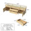 Buffet 100% bois massif 78 po avec plateau en verre transparent