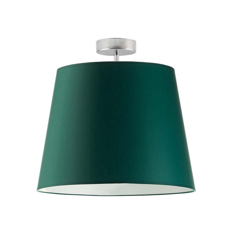 Deima Fabric Semi Flush Mount, Polished Silver, Dark Green