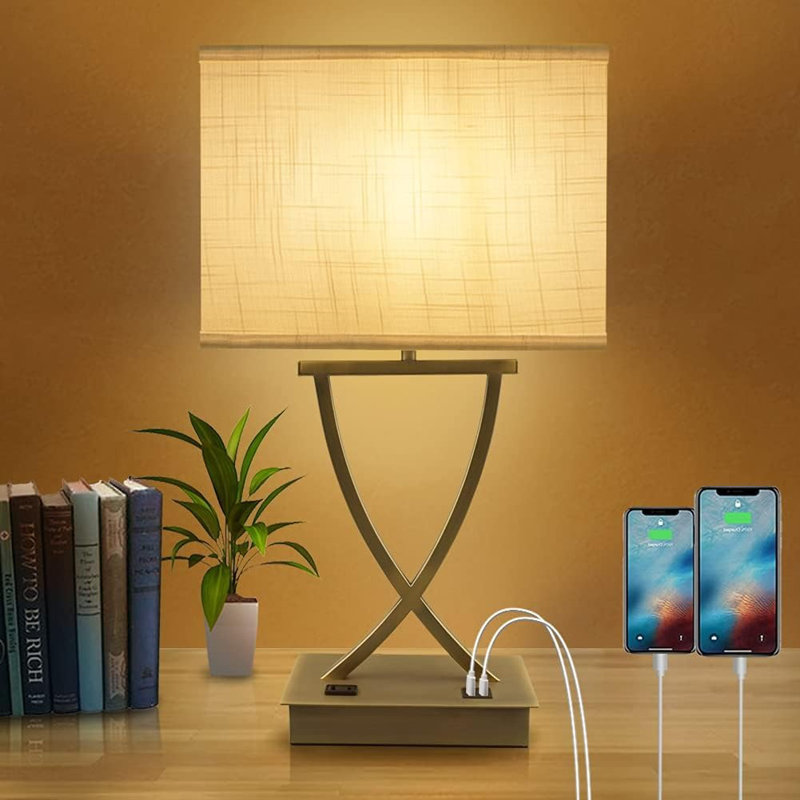 Lampe de table à contrôle tactile 21,38 "à intensité variable bronze 