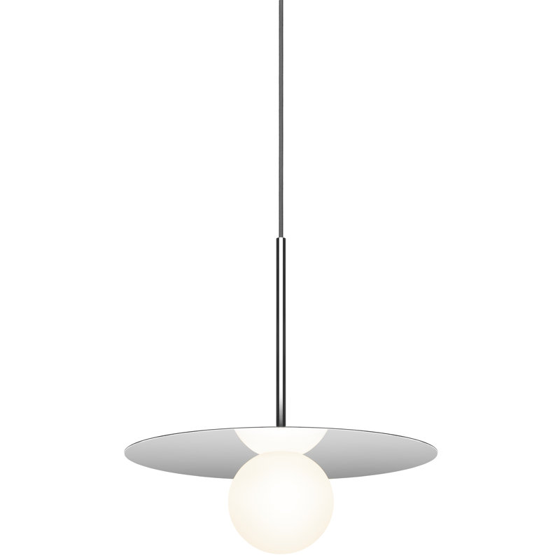 Luminaire suspendu à disque Bola, Chrome, H 13 po x l 12 po x P 12 po