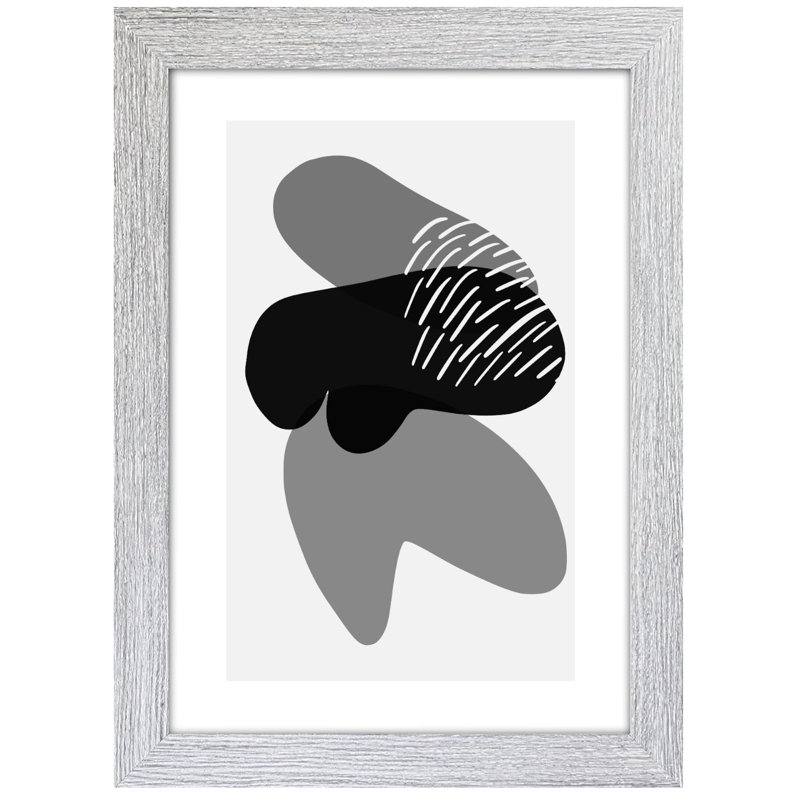 Picture Frame with Mat, Light Grey