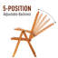 5 Positions Foldable Chairs FSC 100% Acacia Wood Natural Colour