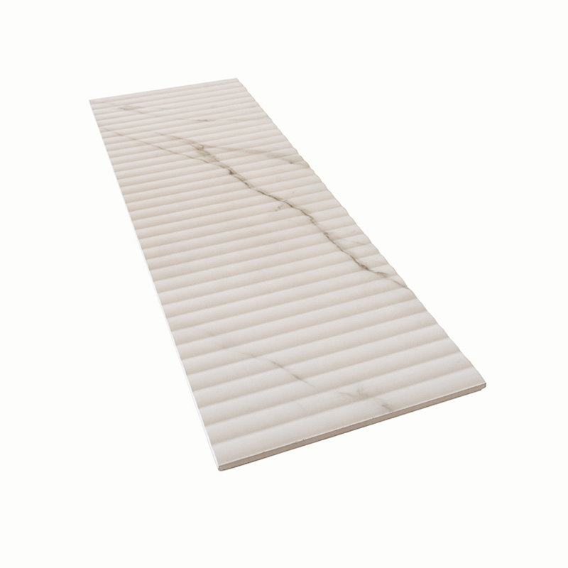 Carreau de céramique imitation marbre 12 po x 35 po Imprint, Blanc
