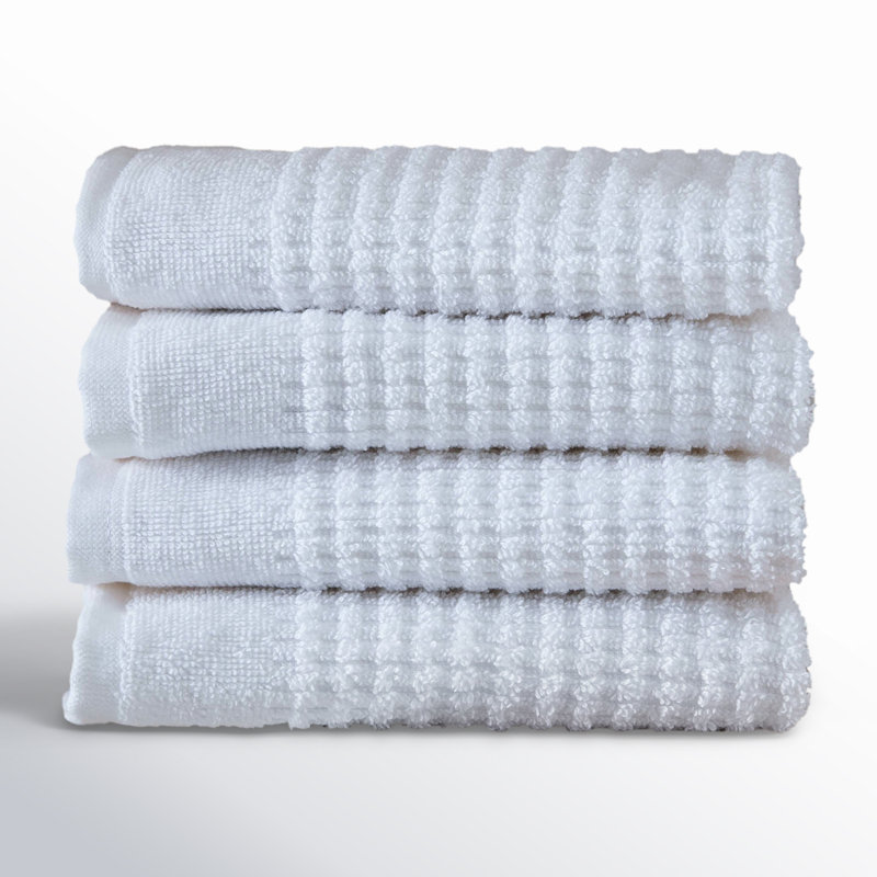 Earline Turkish Cotton Midweight Washcloth, White