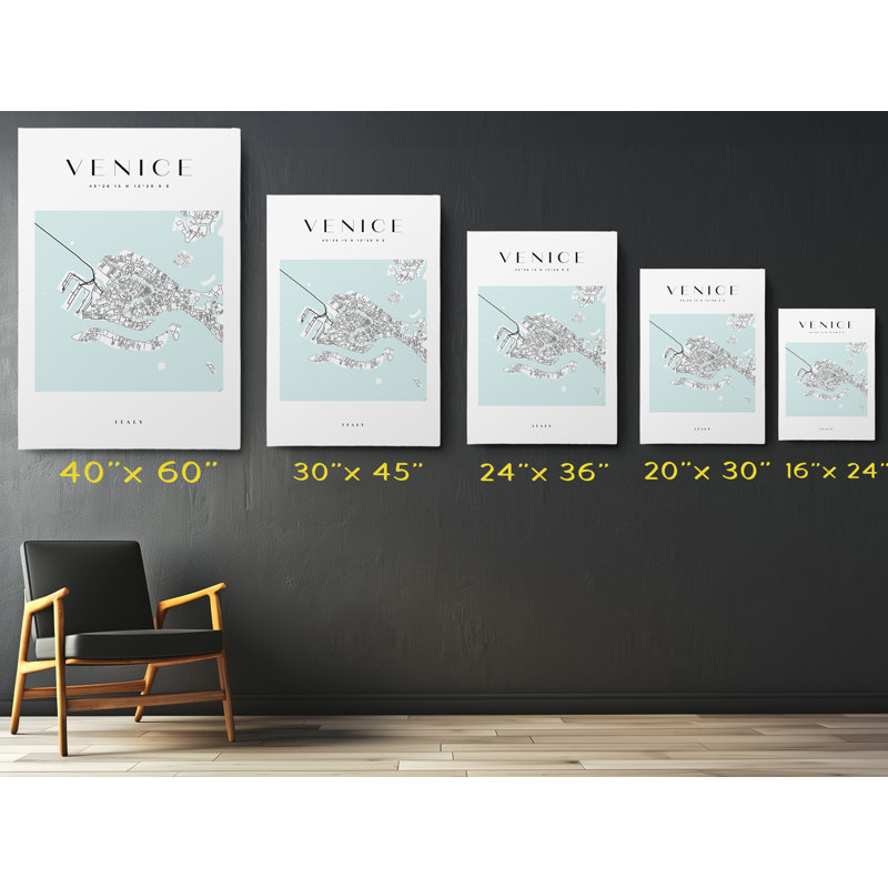 Venice  Map Print Italy Canvas Print