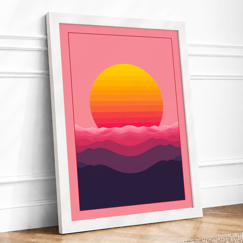 Desert Under Stars Minimalist - Framed Print, A4 - 29.7 x 21.0 cm, White