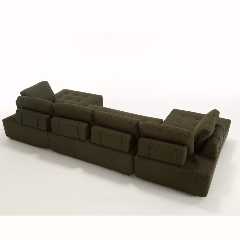 Canapé modulaire combiné, conception en forme de U, capacité de 6 sièges, configuration libre, tissu maillé respirant, idéal pour les salons et les appartements