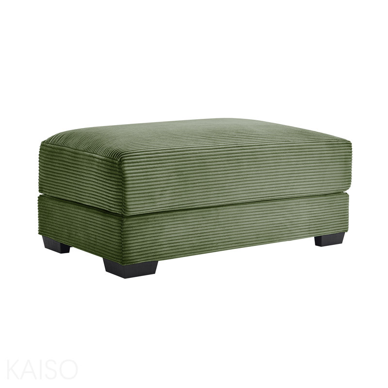 Repose-pieds en velours côtelé 28 po - Vert, Green