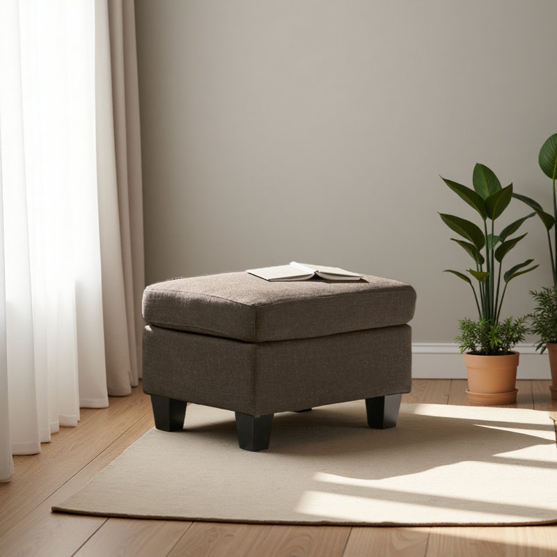 Upholstered Ottoman, Brown