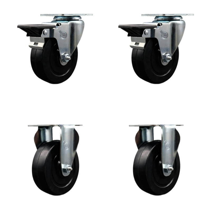 4-Piece Soft Rubber Caster Set