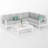 4-Piece Modern Aluminum Sectional Patio Conversation Set,  7-Seat Outdoor Sofa With Thick Cushions & White Frame And Coffee Table