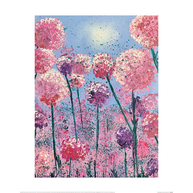 Pink Flowers 1 Piece Painting, 50cm H x 40cm W x 0.1cm D