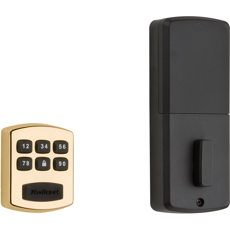 Kwikset Keywayless Electronic Smart Code Deadbolt, Polished Brass
