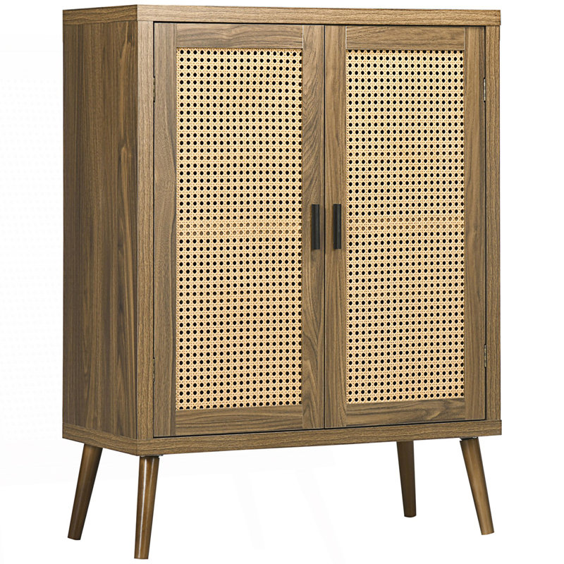 Buffet avec portes en rotin