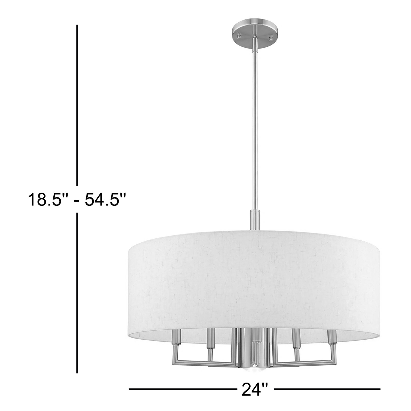 Flaire 6-Light Dimmable Steel Drum Chandelier, Antique Brass