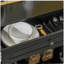 Buffet HOMcom, armoire de cuisine moderne, avec 2 tiroirs et tablettes réglables, armoire à café, noir