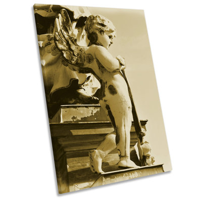 Angel Statue Cathedral - Wrapped Canvas Print