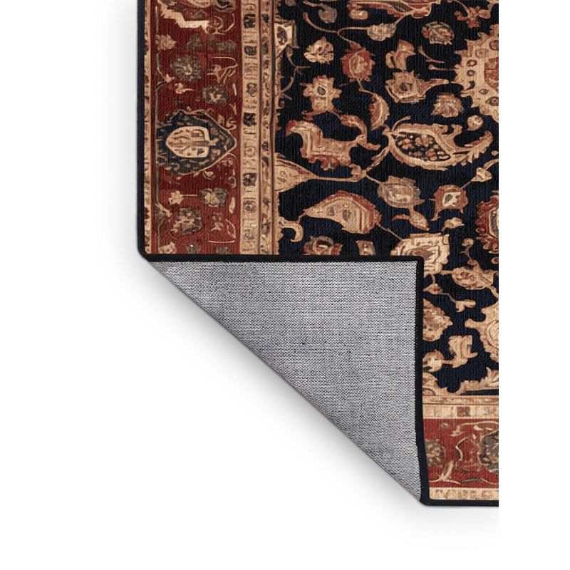 Machine Washable Persian Brown Area Rug, Round 6'