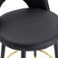 De 2 tabourets de bar rotatifs à 360 °, revêtement en polyuréthane moderne et structure en métal noir, pour une utilisation multiple dans le bureau à domicile, conception ergonomique, chaises faciles à assembler (paire), pieds de siège, espaces variés pour de longues heures,