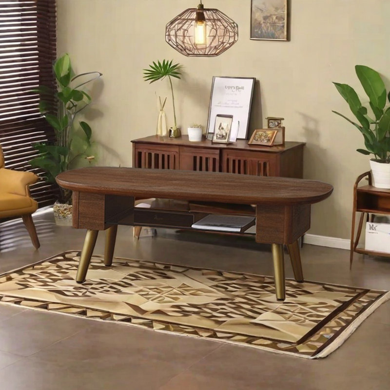 Table basse vintage en bois massif