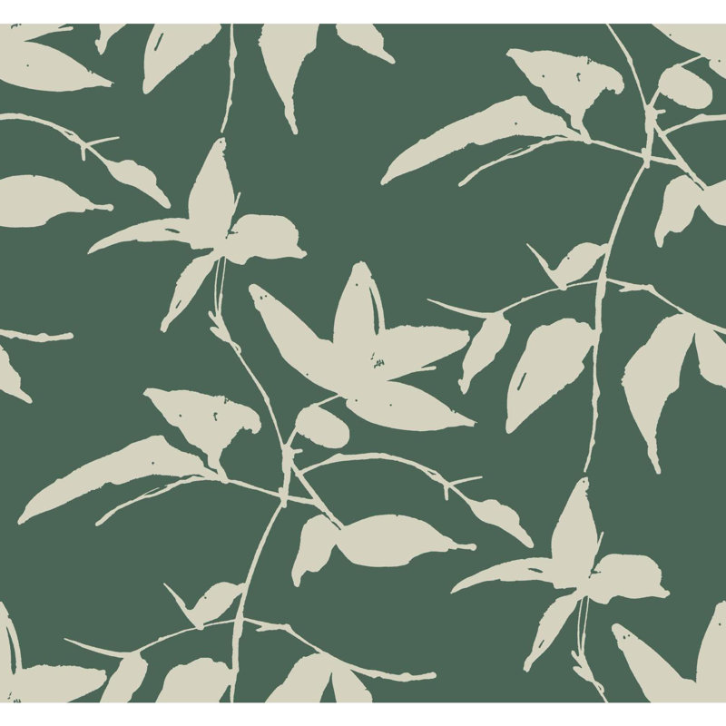 Rouleau de papier peint l 27 pi x l 27 po leaf Persimmon, Vert foncé