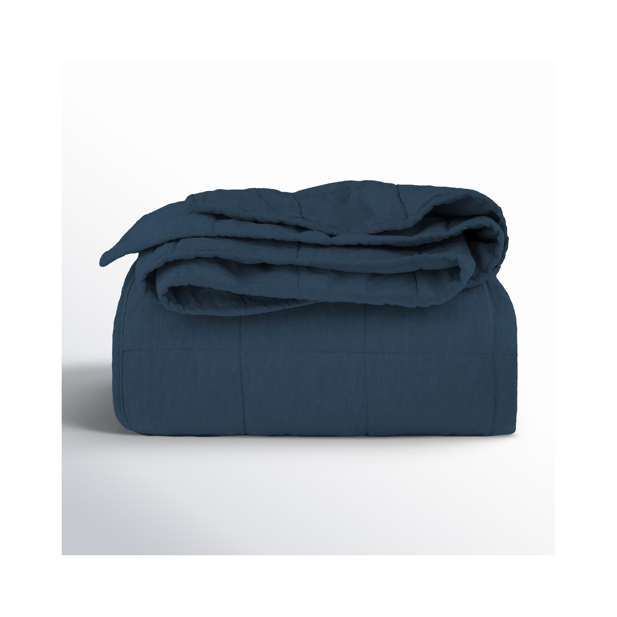 French Linen Box Stitch Quilt, Baltic, Queen Quilt