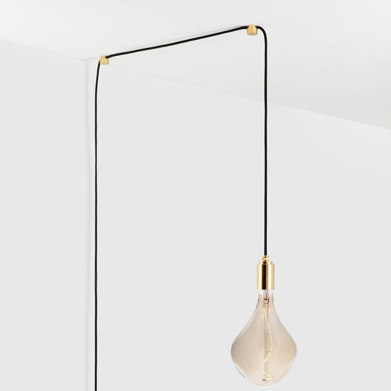 Voronoi II Brass Mini Pendant Light with Transparent Glass
