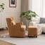 Chaise pivotante rembourrée en cuir synthétique-1867456547