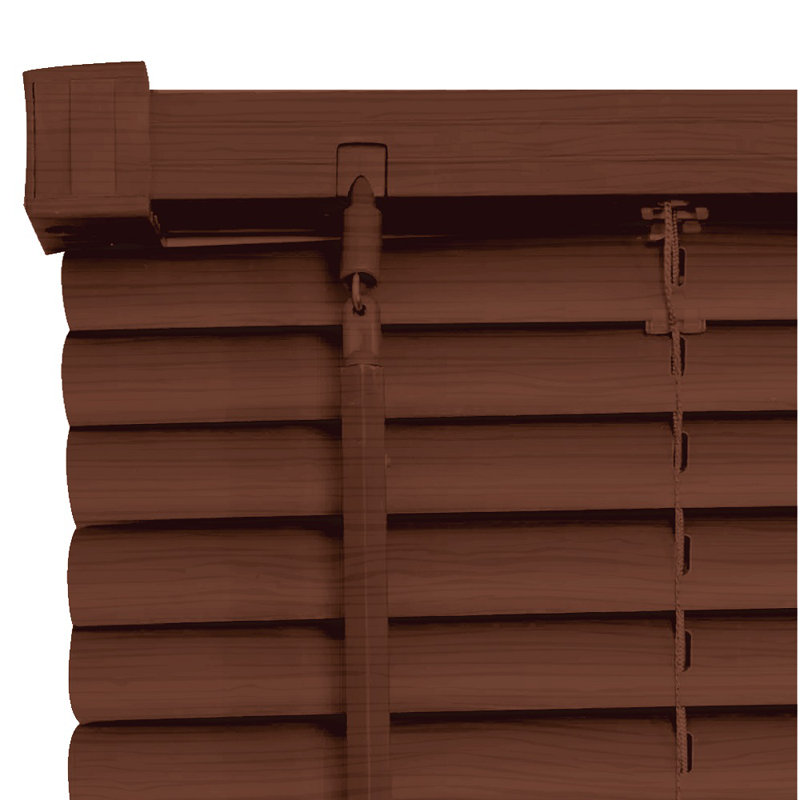 PVC Room Darkening Venetian Blind, Walnut, 150 cm L x 150 cm W