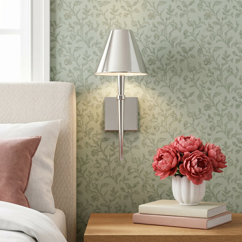 Edmont Candle Wall Light, Polished Nickel