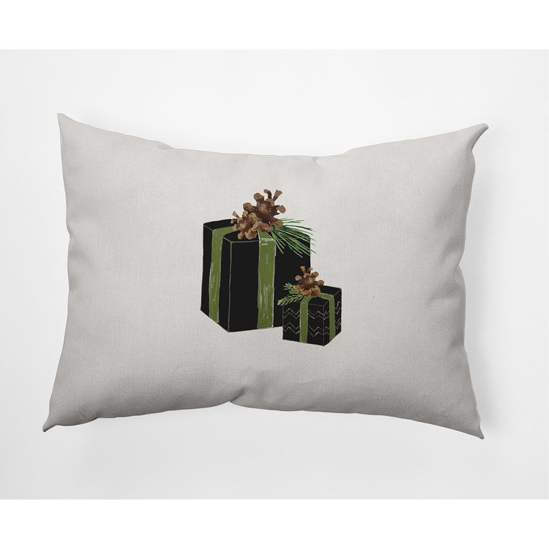  Nature's Gift Outdoor Rectangular Pillow Cover and Insert, Black