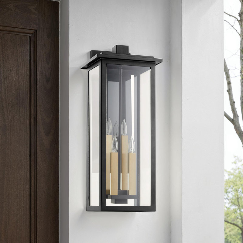 Lanterne murale d'extérieur noire 4 lumières Westerly, H 21 po x l 11 po x P 8 po