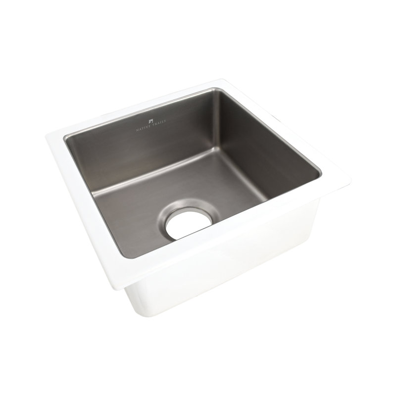 Reveler 15.75" Square Undermount Fireclay Bar Sink, Platinum