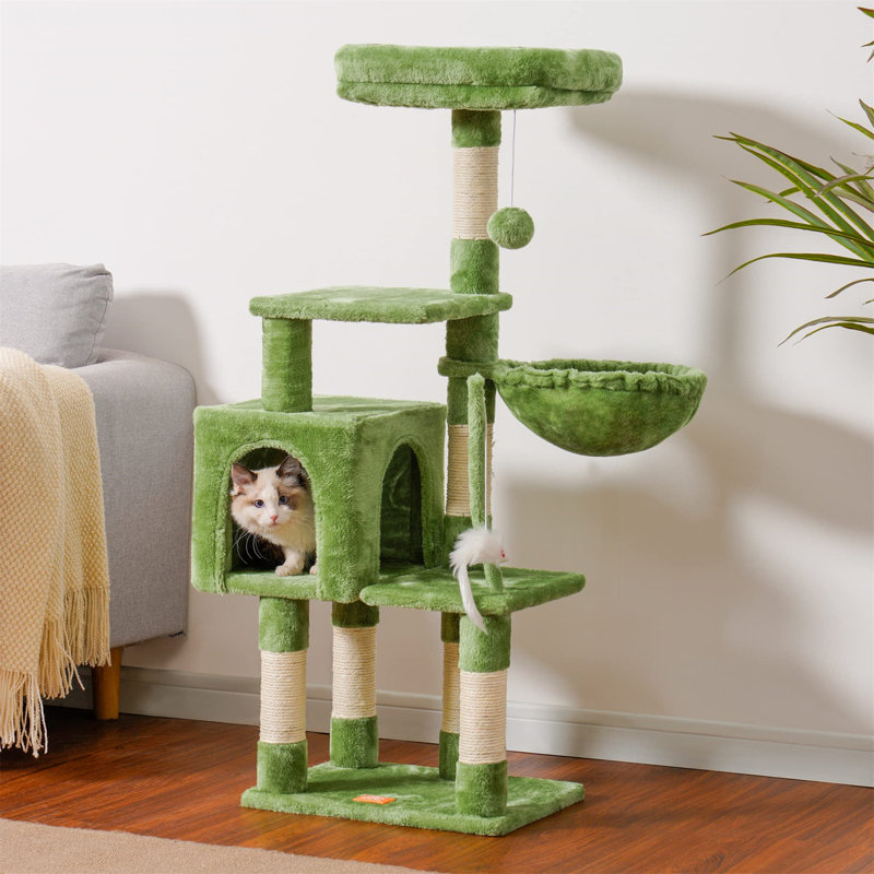 Arbre à chat Faraday, H 43,31 po x l 12,6 po x L 17,32 po, Vert