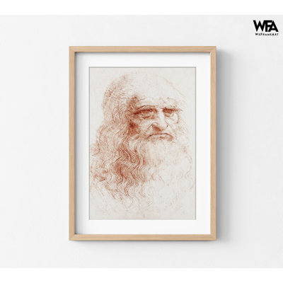 Autoportrait 1512 par Leonardo Da Vinci, décor de portrait d'artiste classique, bibliothèque murale Master Art, affiche de classe Math