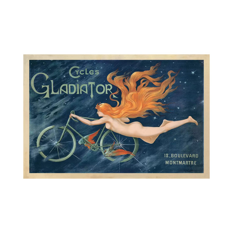 Cycles Gladiator, 1895 Ca. by Top Art Portfolio - Wrapped Canvas Painting, 30.48 cm H x 45.72 cm W