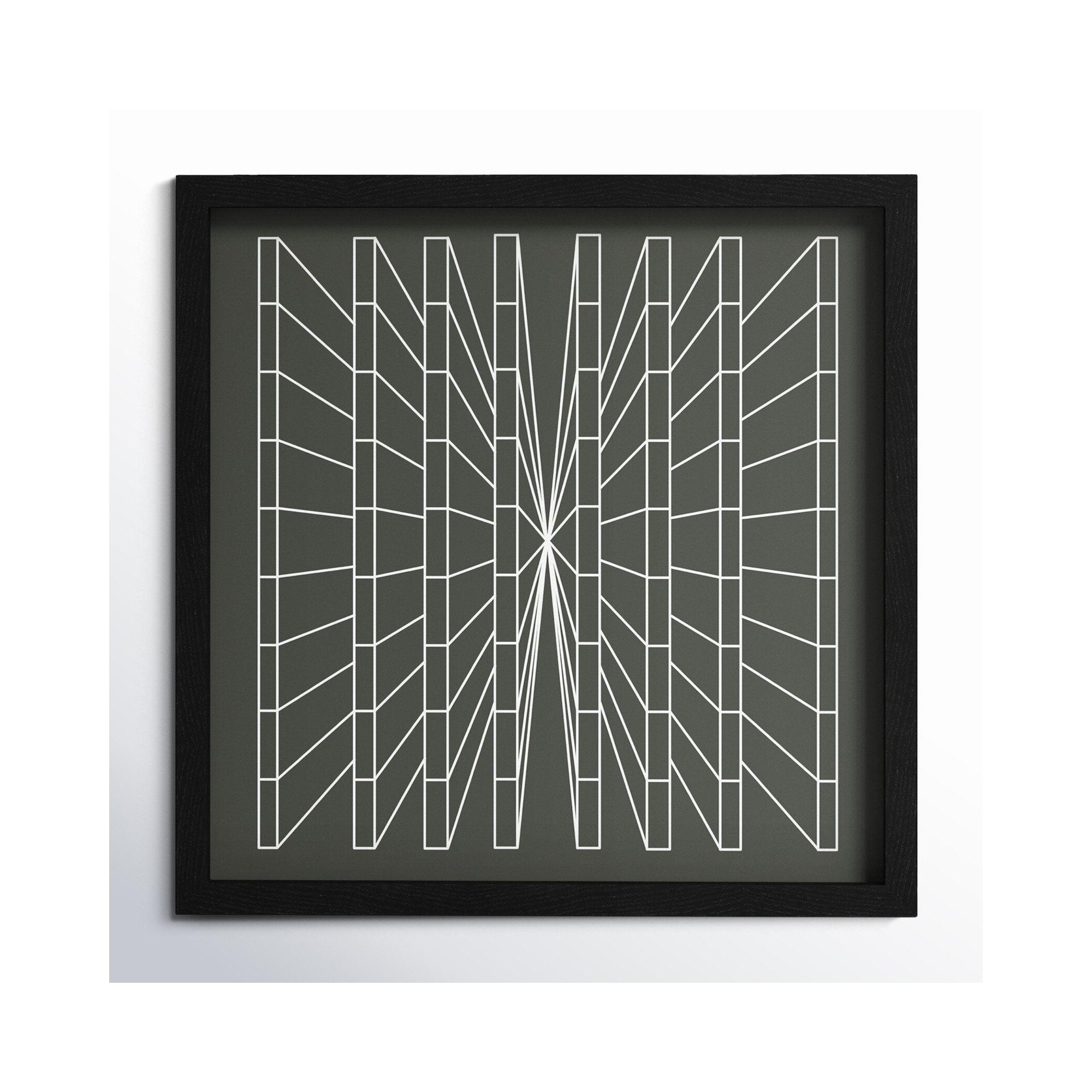 Olive Perspective by Sandi Hauanio, 17" H x 17" W x 0.75" D, Black Wood Grain