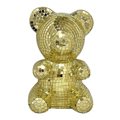 Christmas Mirror Bear Decoration Mirror Bear Valentine's Day Birthday Gift Christmas Reflective Decoration Ornament Bear