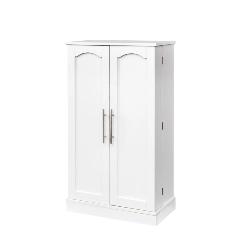 41" White Kitchen Pantry Cabinet with Doors, Adjustable Shelves & Storage Racks, Modern Organizer for Kitchen or Dining Room