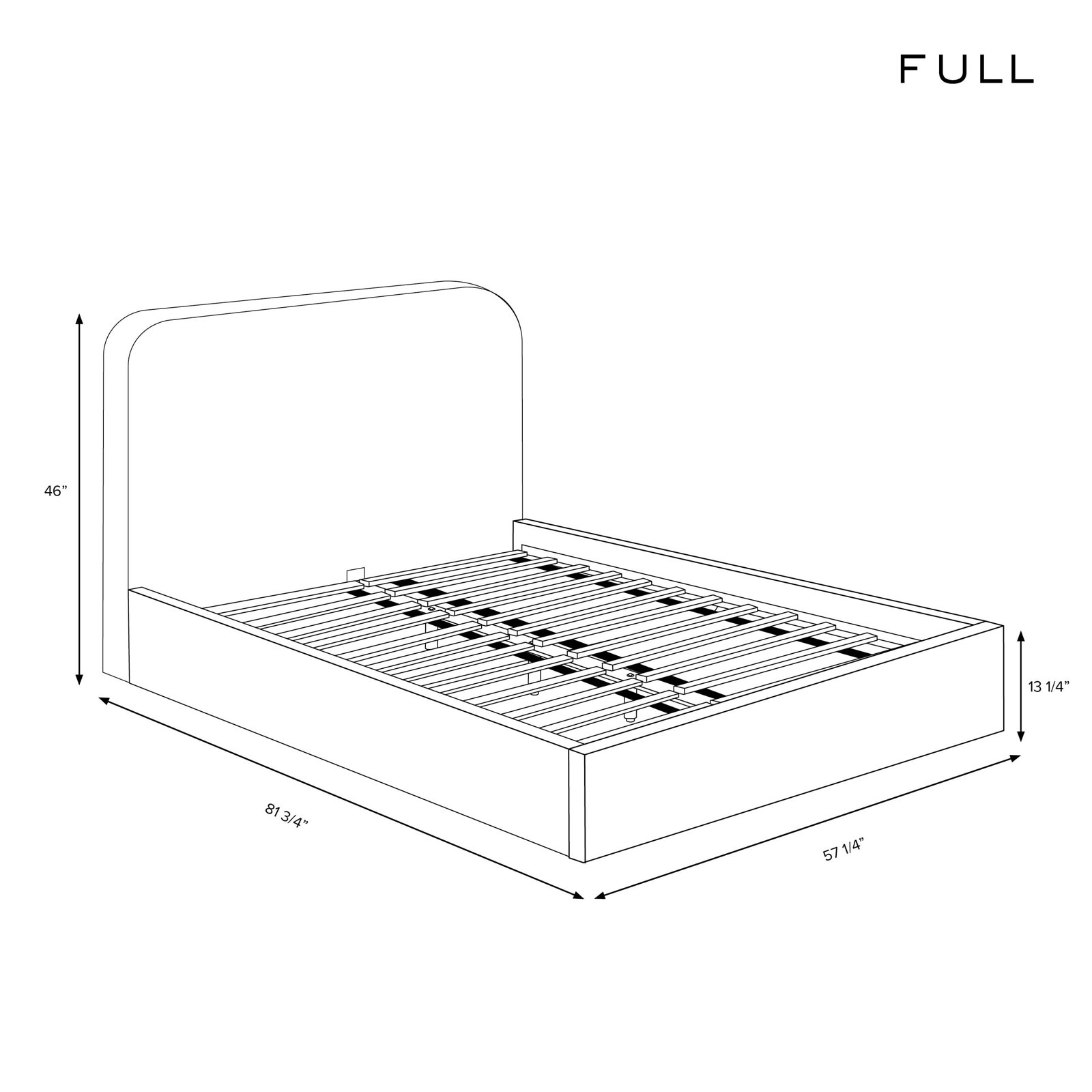 Maggie Ruffle Platform Bed, Zuma White Textured Linen, Full