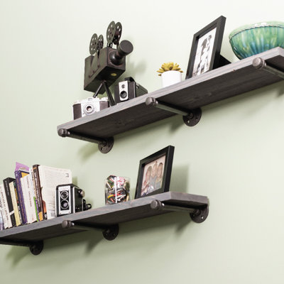 Pingree 2 Piece Solid Wood Bracket Shelf