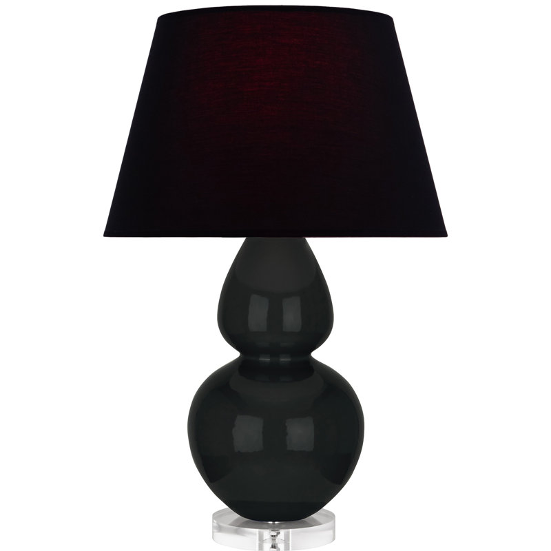 Double Gourd Table Lamp, Daisy Glazed/Silver, Pearl