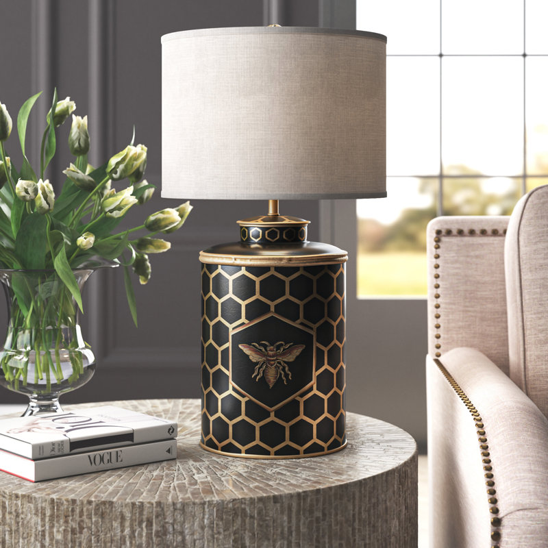 Ahanu Metal Lamp Base Lamp, Black