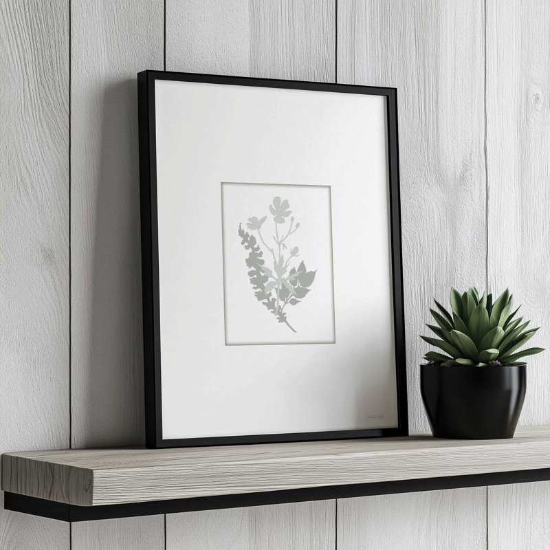 «Botanical Silhouette IV» par Cindy Jacobs, reproduction d'art, L 30 x H 40, Impression encadrée, Blanc