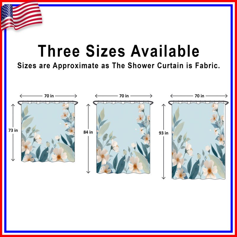 Rideaux de douche Floral Botanical Illustration, 70in W x 84in H