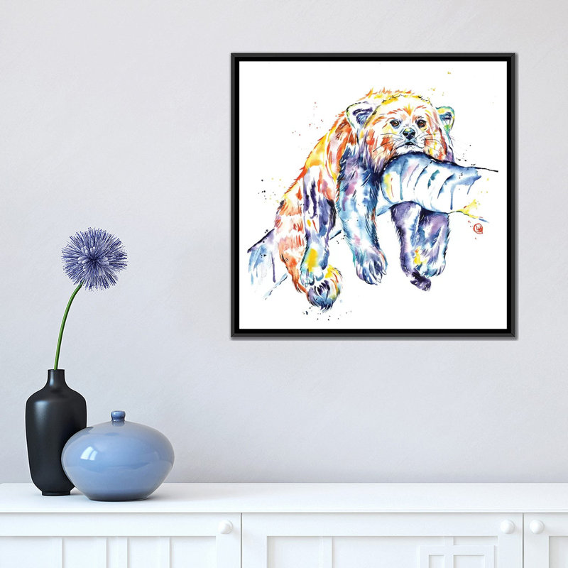 « the long day », impression sur toile tendue, H 26 po x l 26 po x P 1,5 po, Toile avec cadre noir, Pas de tapis