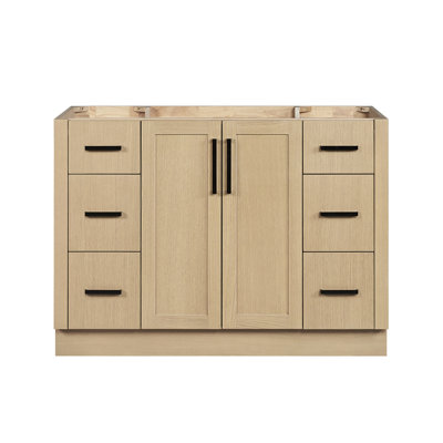   Loren 48 Inch Single Sink Base Cabinet in Natural Oak