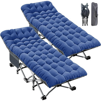 2 Packs Oversized XXL Folding Bed Cot with Mattress, 78"* 32" Folding Camping Cots with Carry Bag